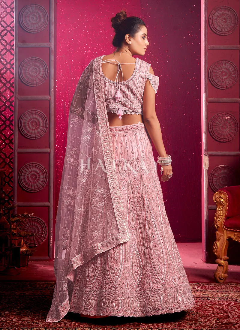 Peach Embroidered Designer Lehenga Choli