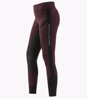 PEI Ronia Full Grip Riding Tights (Burgundy, UK12/EU40)
