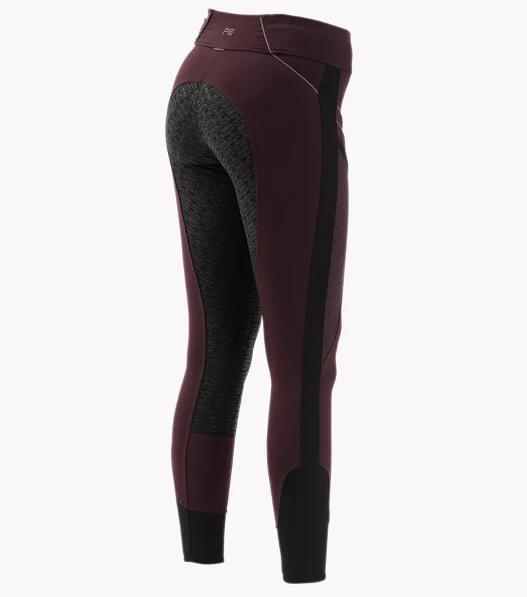 PEI Ronia Full Grip Riding Tights (Burgundy, UK12/EU40)