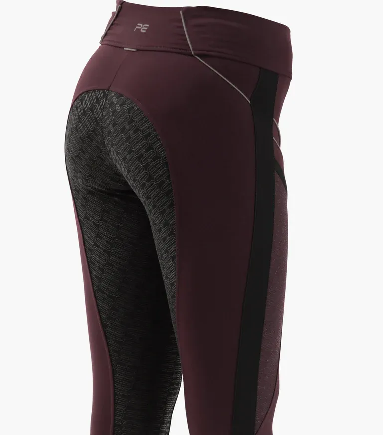 PEI Ronia Full Grip Riding Tights (Burgundy, UK12/EU40)