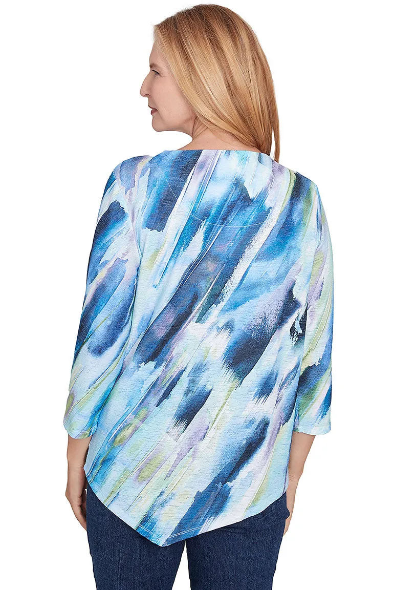 Petite Diagonal Brushstroke Asymmetrical Necklace Top