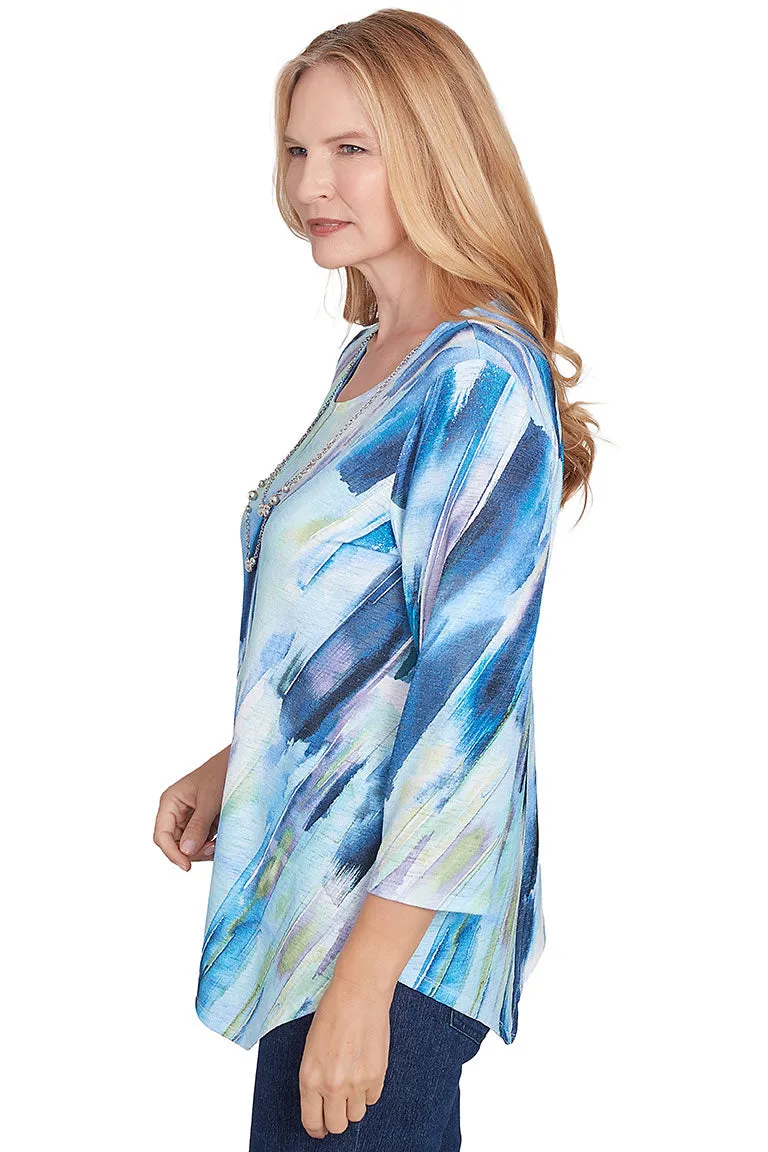 Petite Diagonal Brushstroke Asymmetrical Necklace Top