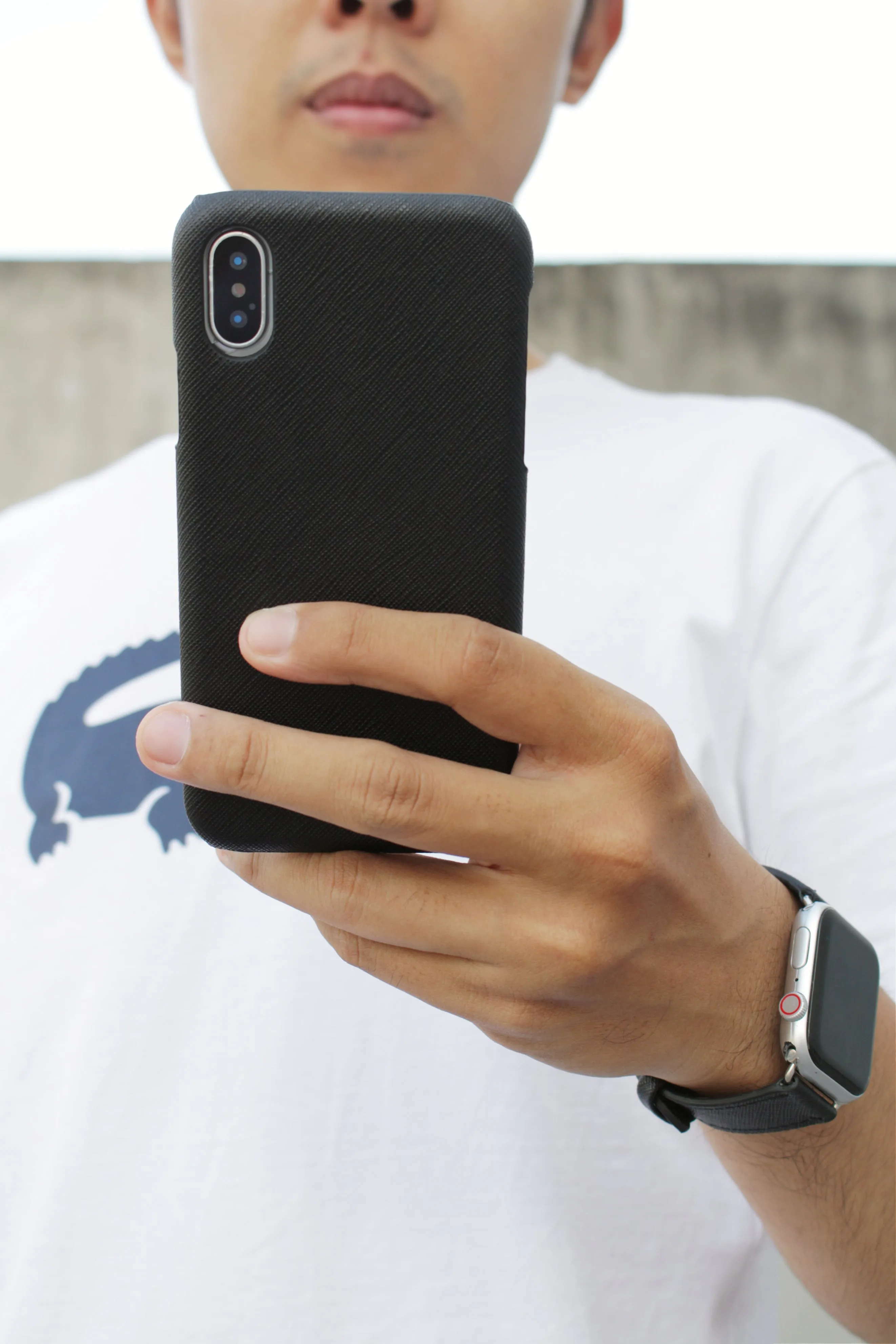 Phone Case - Black Saffiano Leather - (iPhone Cases)