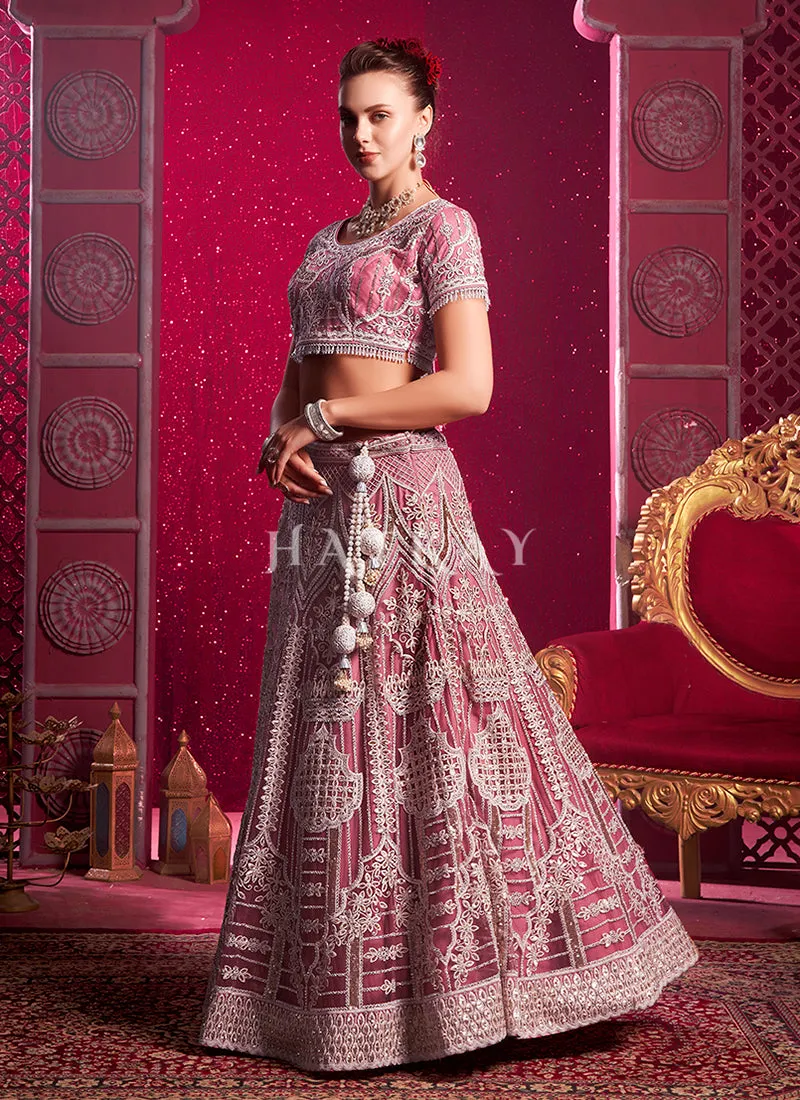 Pink Embroidered Designer Lehenga Choli