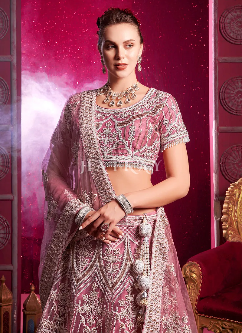 Pink Embroidered Designer Lehenga Choli