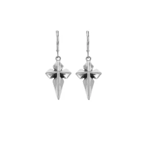 Pointed MB Cross Leverback Earrings