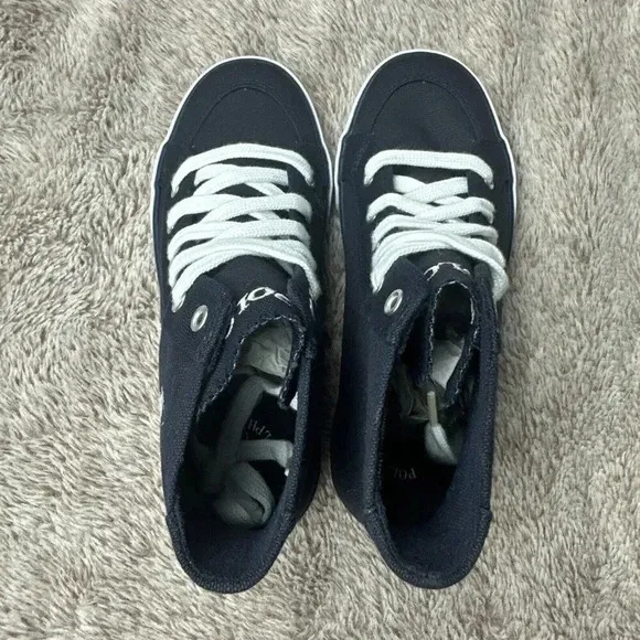 Polo Ralph Lauren Brisbane Hi 91691 Kids Sneaker Navy Size 1.5