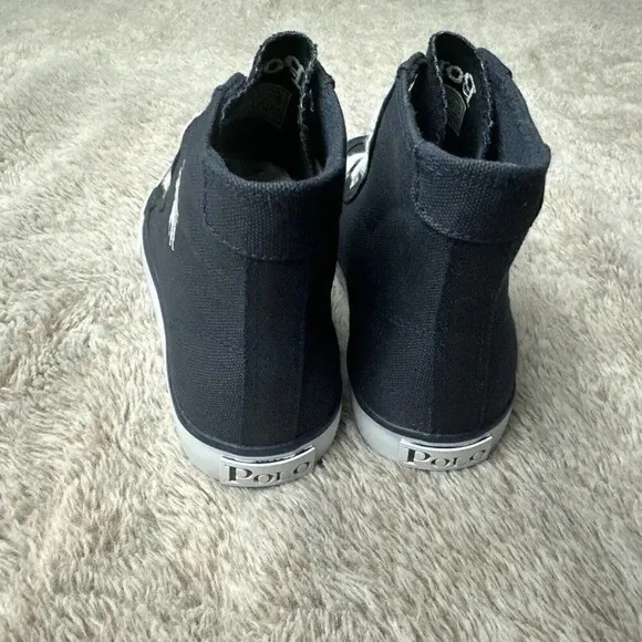 Polo Ralph Lauren Brisbane Hi 91691 Kids Sneaker Navy Size 1.5