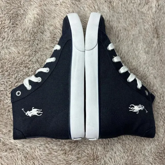 Polo Ralph Lauren Brisbane Hi 91691 Kids Sneaker Navy Size 1.5
