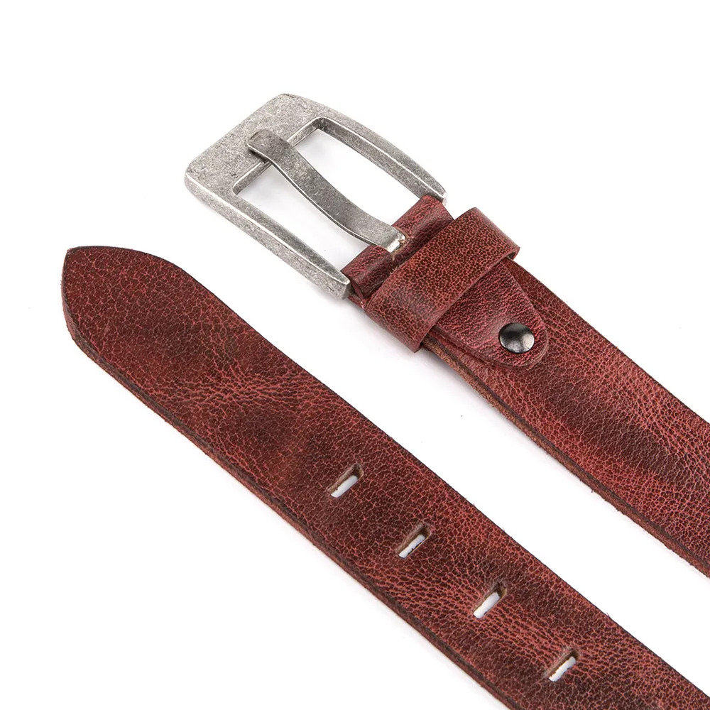 Premium Casual Leather Belt - Vintage Red