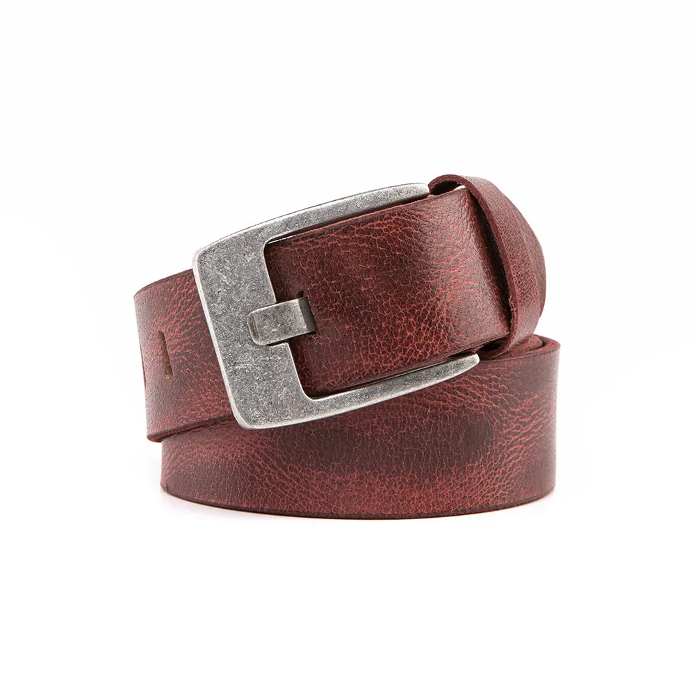 Premium Casual Leather Belt - Vintage Red