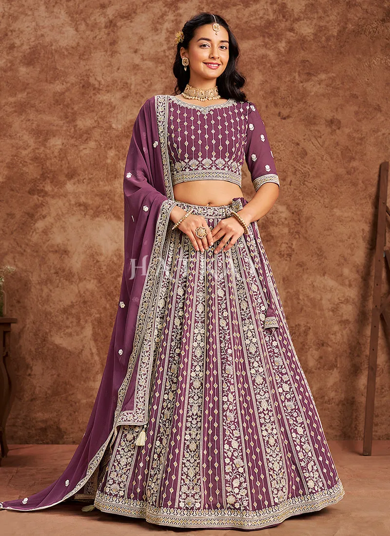 Purple Georgette Lehenga Choli