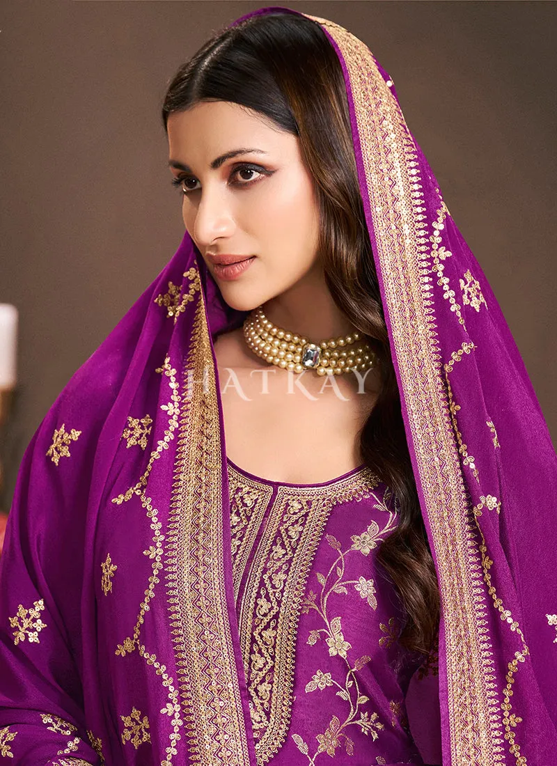 Purple Pakistani Palazzo Suit