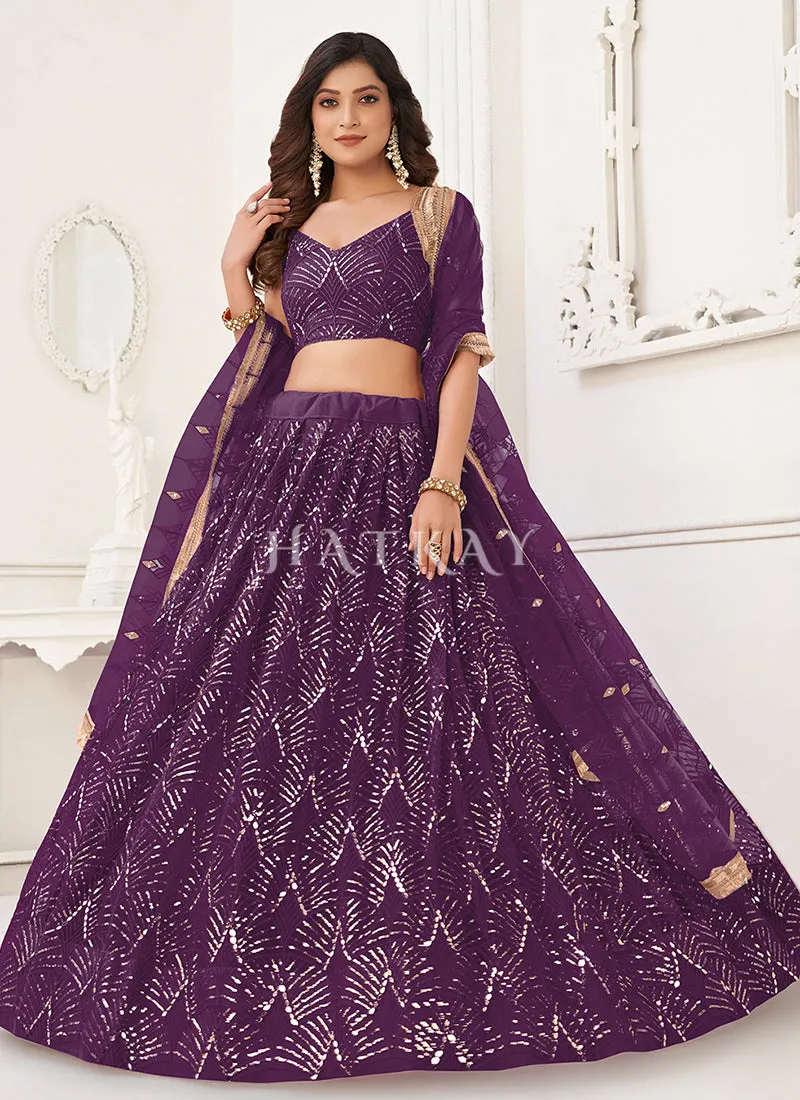 Purple Traditional Wedding Lehenga Choli