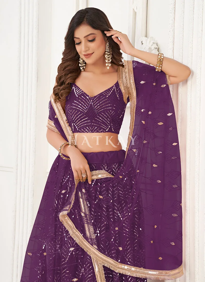 Purple Traditional Wedding Lehenga Choli