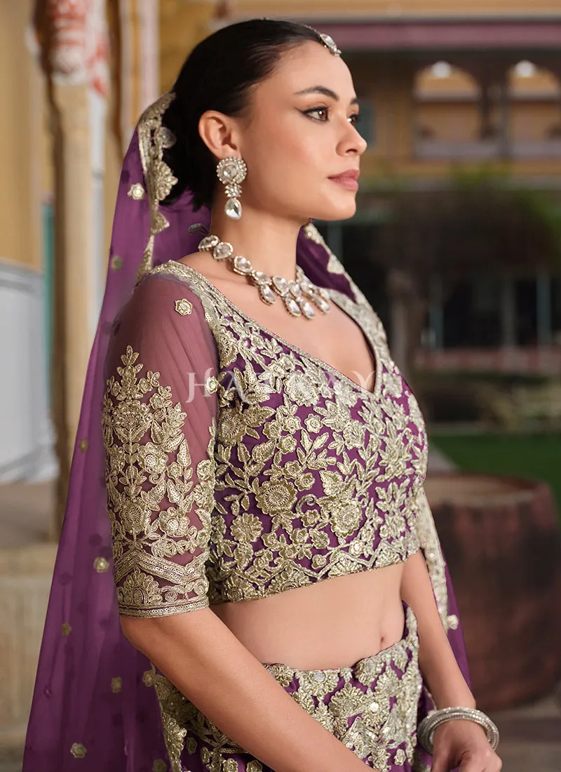 Purple Wedding Lehenga Choli