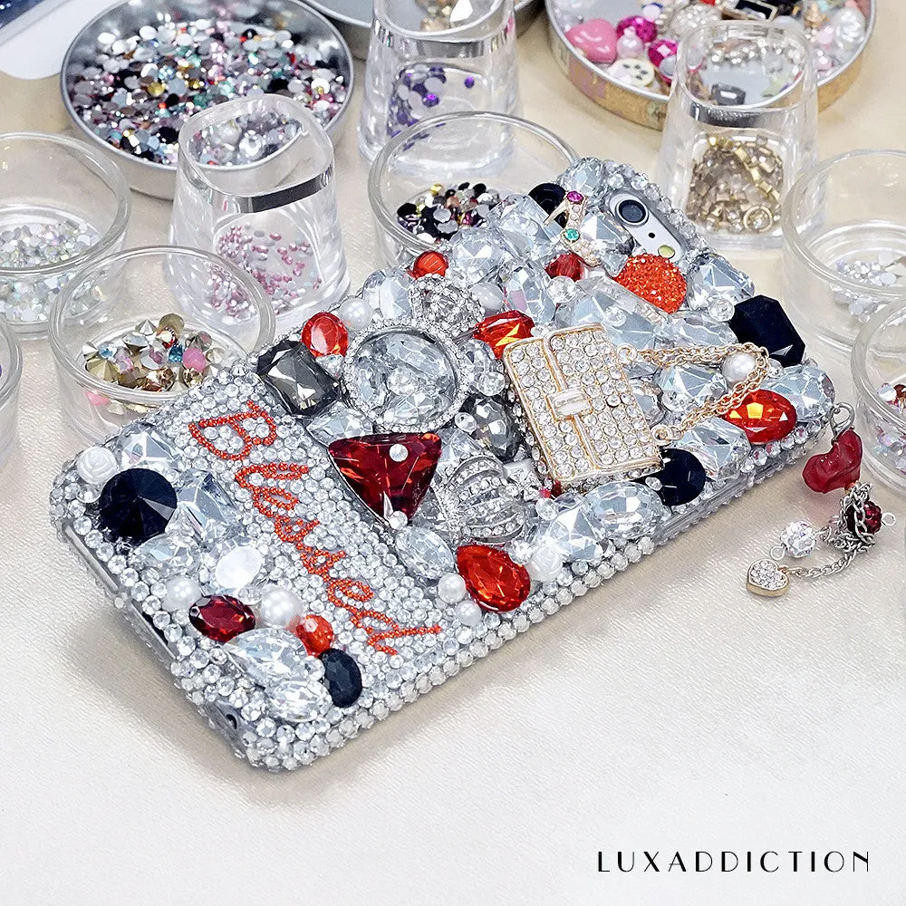 Queen of Fashion Hearts Personalized Name & Initials Design (style PN_1113)