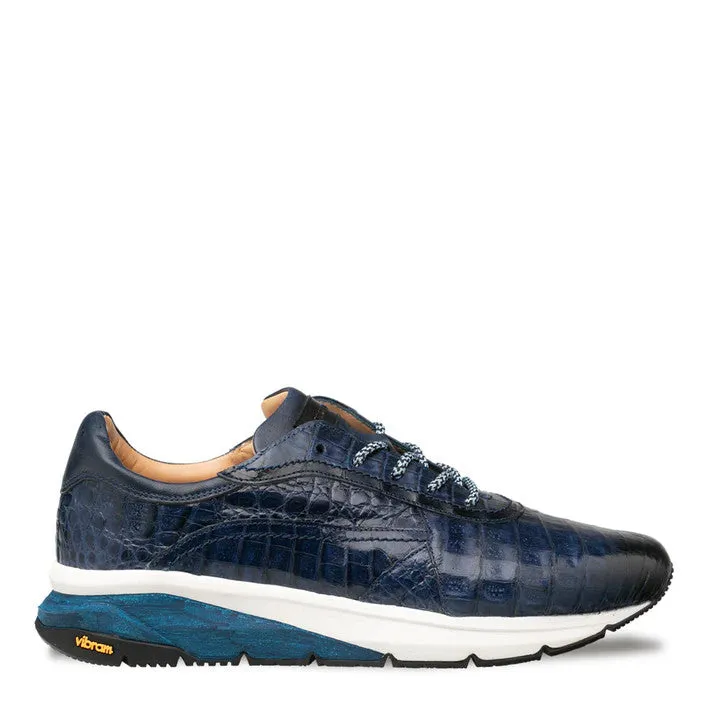 Quevedo Crocodile Sneaker Jeans/Blue By Mezlan Made In Spain Brand