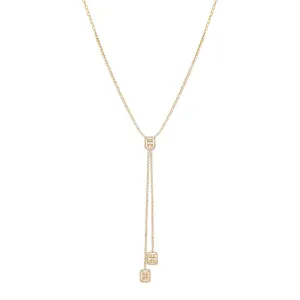 Radiant Diamond Lariat Necklace 14K