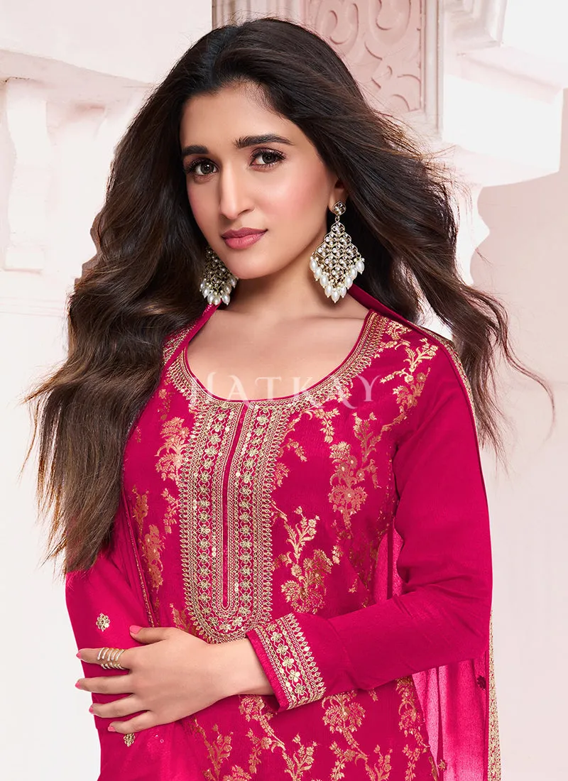 Rani Pink Embroidery Pakistani Suit