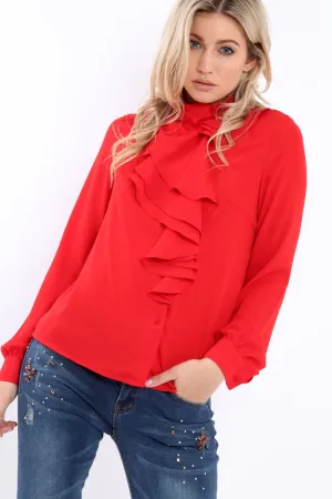 Red Ruffled Blouse - Corda