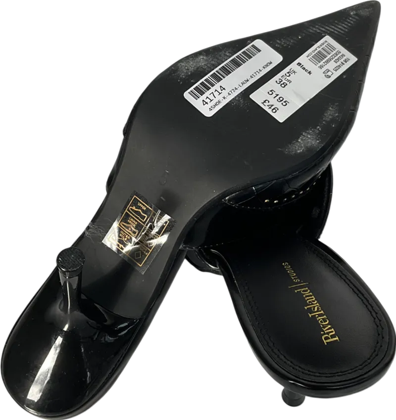 River Island Black Pointed Slip On Heels UK 5 EU 38 👠