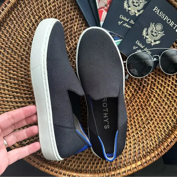 ROTHY’S Black The Original Slip On Sneaker Size 6