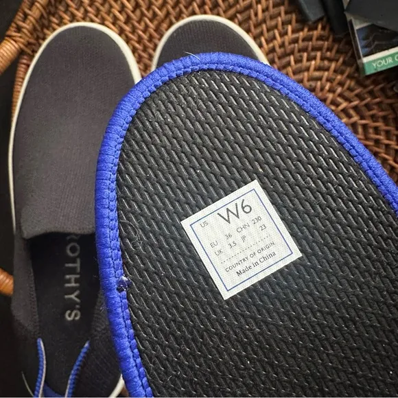 ROTHY’S Black The Original Slip On Sneaker Size 6