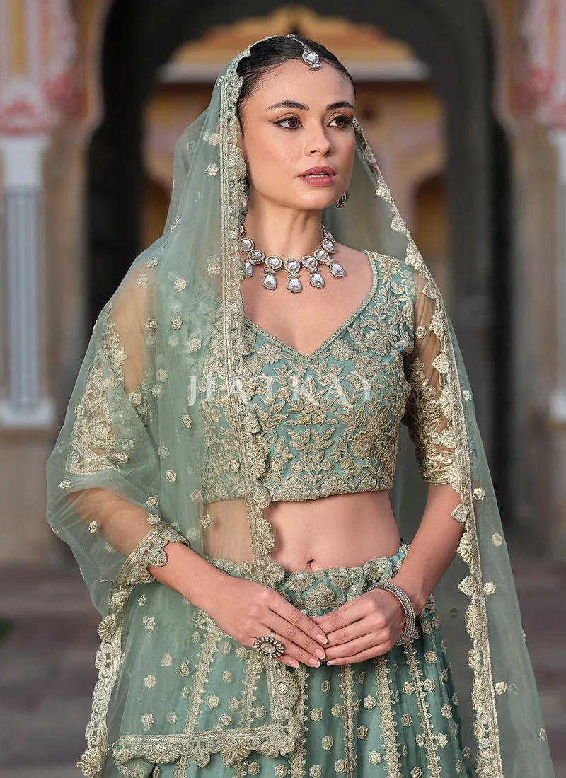 Sage Green Wedding Lehenga Choli
