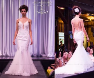 Sample Sale/ Spaghetti Strap Mermaid Wedding Dress With Bare Back (#PB088)