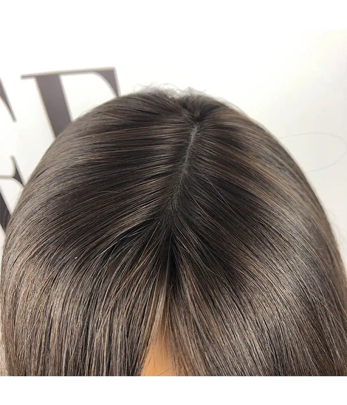 Short Cut Wavy Skin Top Wig