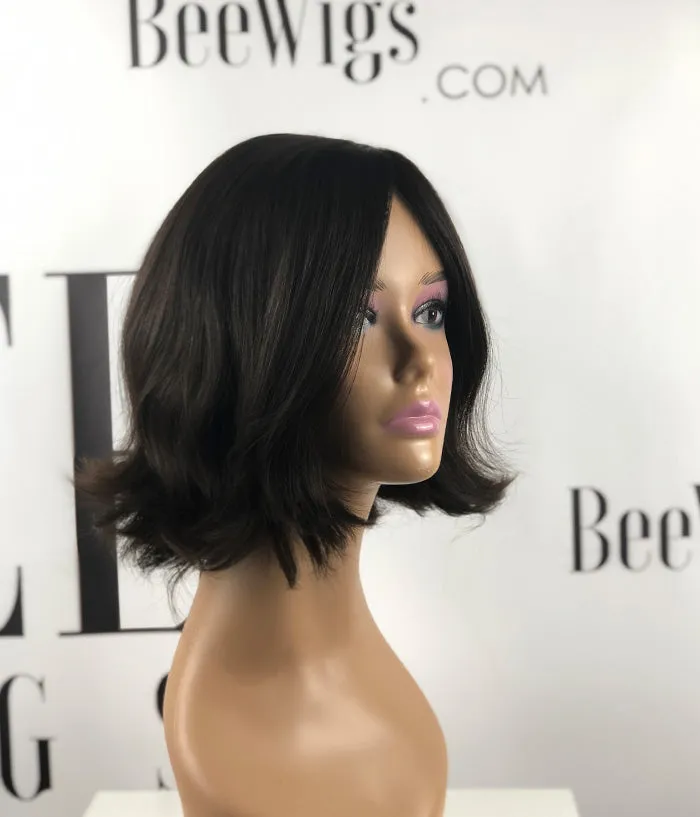 Short Cut Wavy Skin Top Wig
