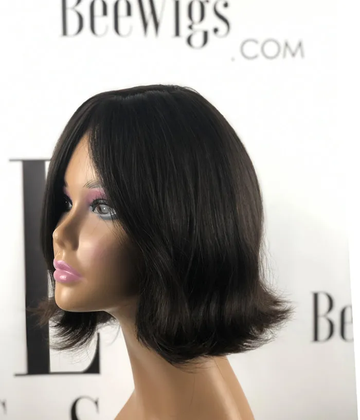 Short Cut Wavy Skin Top Wig