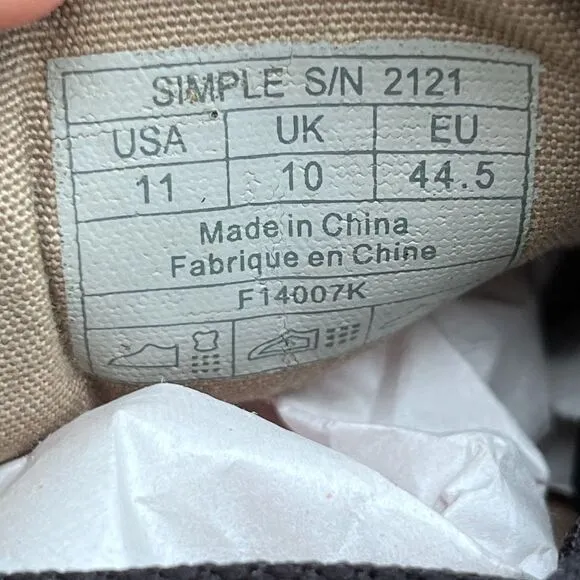 Simple Brand Leather Eco Sneaker Original Skate Shoe Mens Size 11 Brown Street