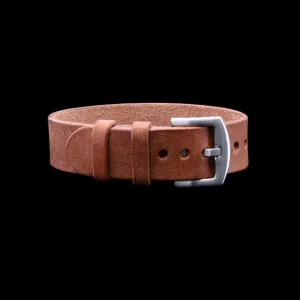 Single Pass Leather Watch Strap, 2-Keeper Rustic Russet