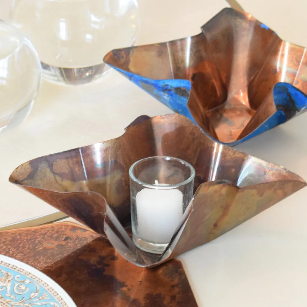 Single Votive Holder Blue