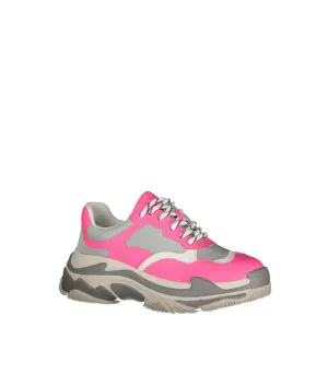 Sneaker Allacciata A Fondo Alto Pelle