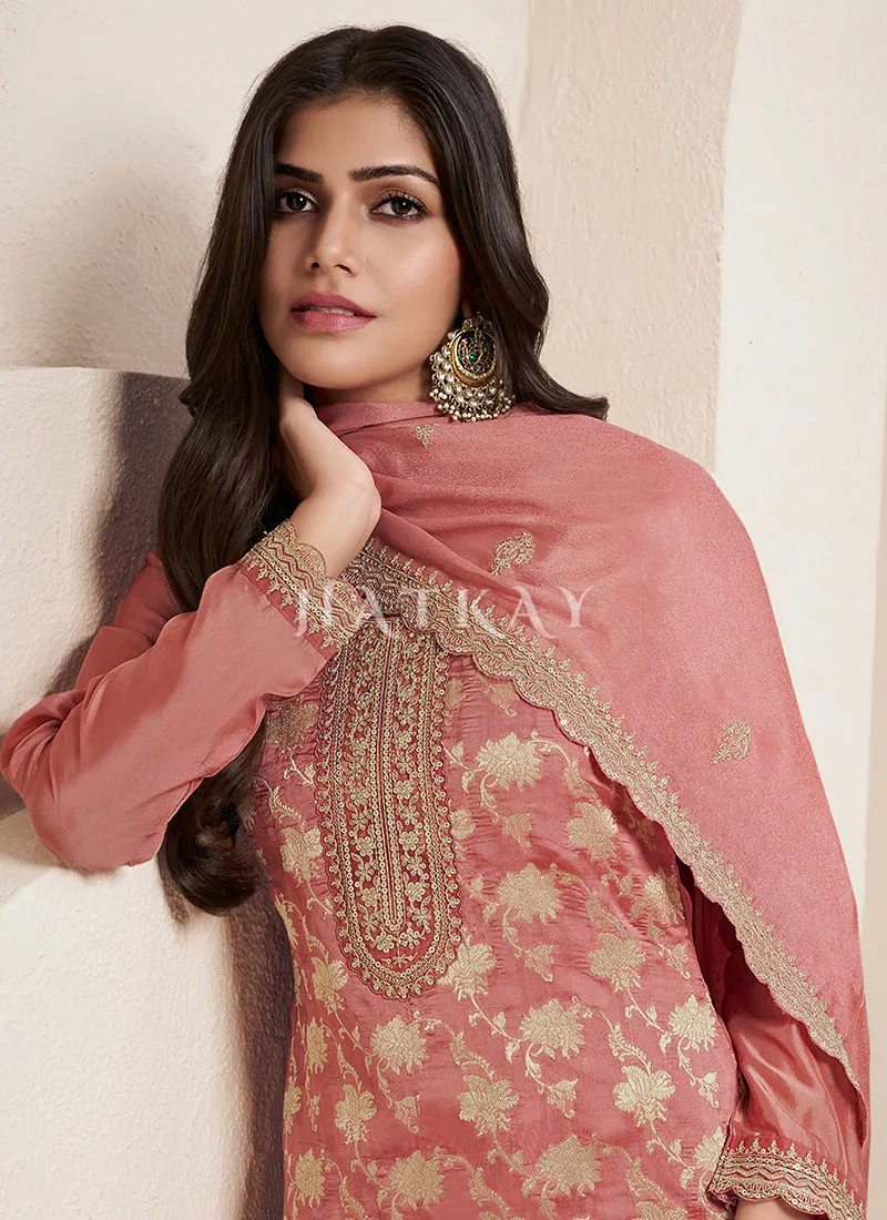 Soft Peach Pakistani Style Suit