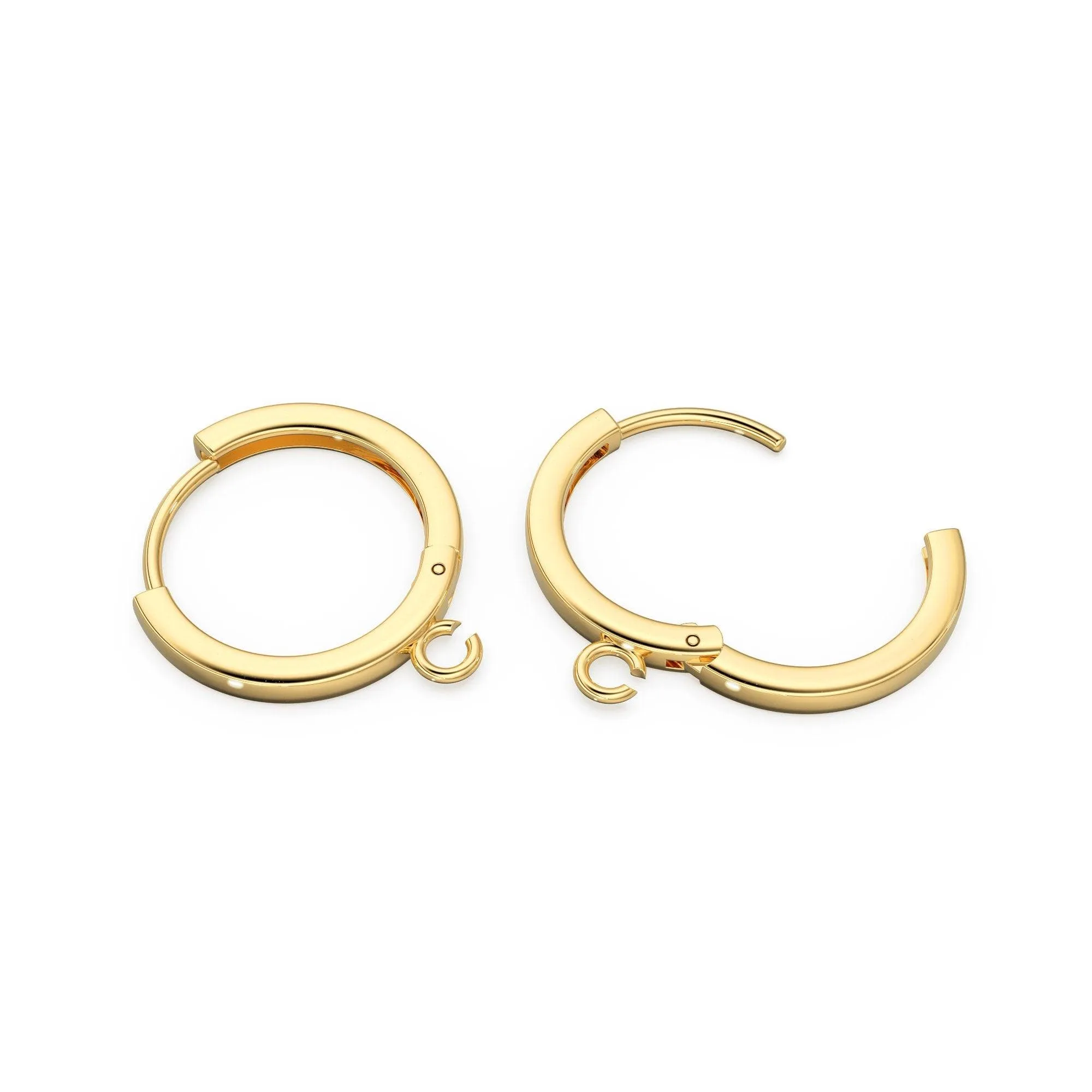 Solid Gold Round Lever back Earrings Hook / 14k 18k Solid Gold Earring Hooks / Sale