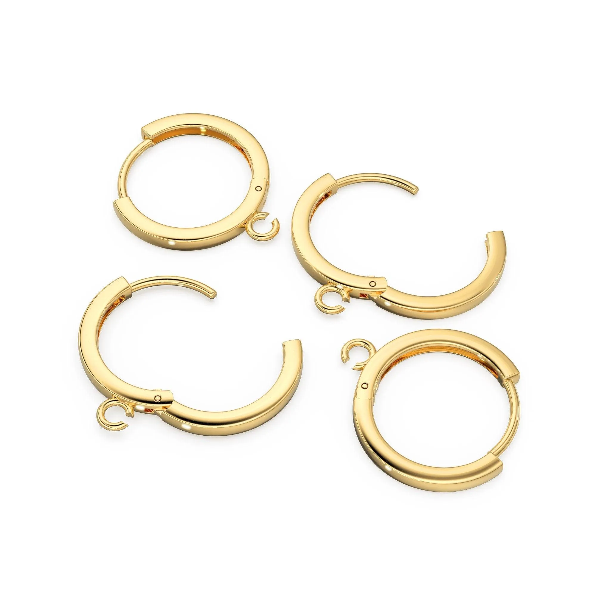 Solid Gold Round Lever back Earrings Hook / 14k 18k Solid Gold Earring Hooks / Sale