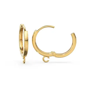Solid Gold Round Lever back Earrings Hook / 14k 18k Solid Gold Earring Hooks / Sale