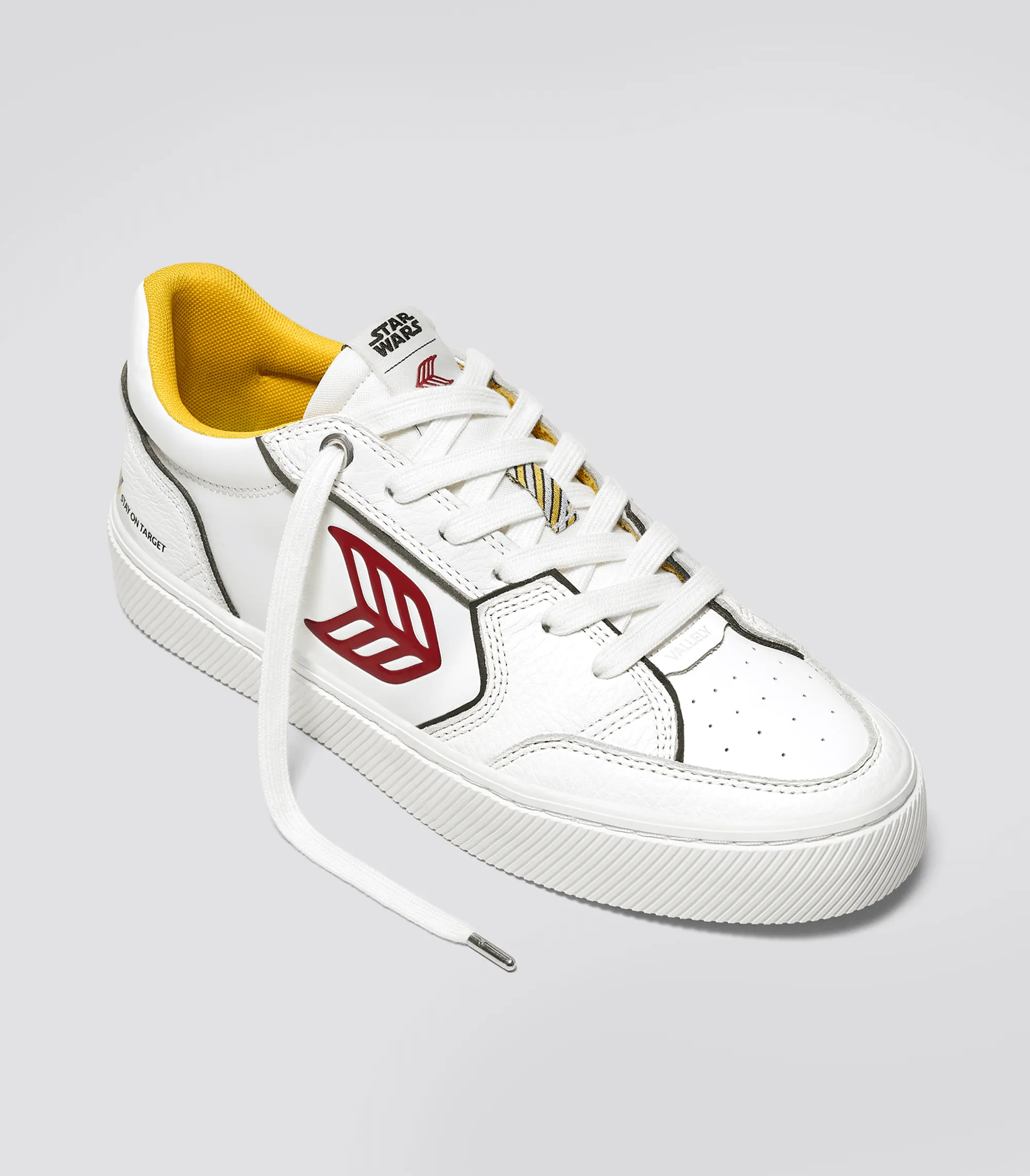 STAR WARS VALLELY White Leather Fighter Pilot Red Logo Sneaker Men