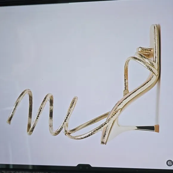 Steve Madden Gold Heels with Metallic Straps and High Lift