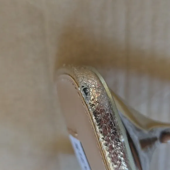 Steve Madden Gold Heels with Metallic Straps and High Lift