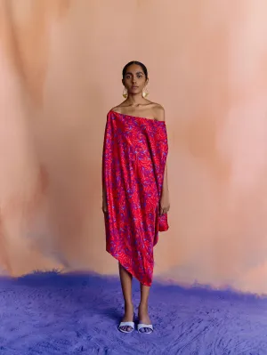 Studio Rigu   I   Womenswear, Western Parker Draped Dress  Red/Yellow/Pink/Blue Srdd036