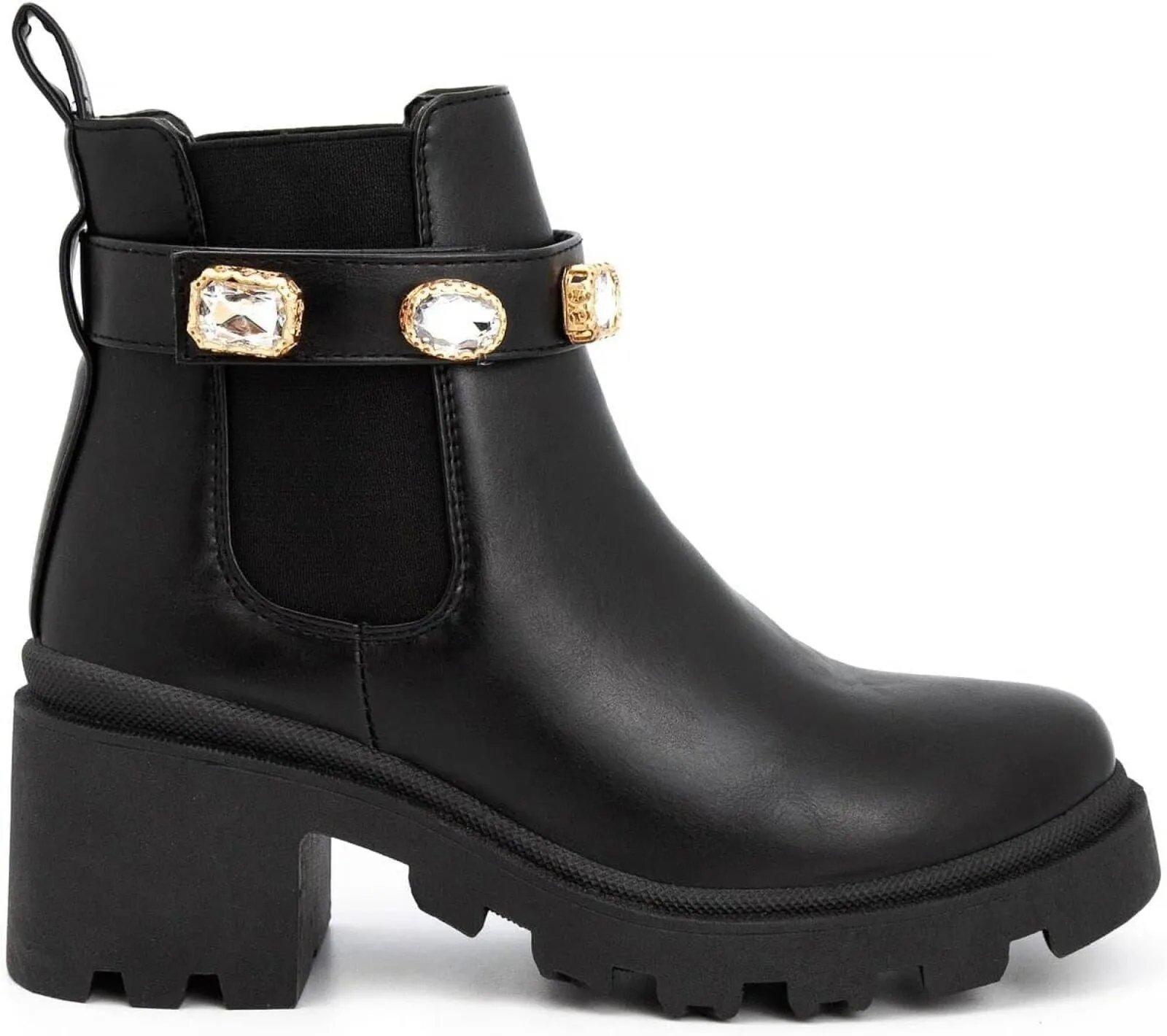 Sugar Favorite Mid Calf Chunky Heel Lace Up Fashion Boots Favorite Black 9M