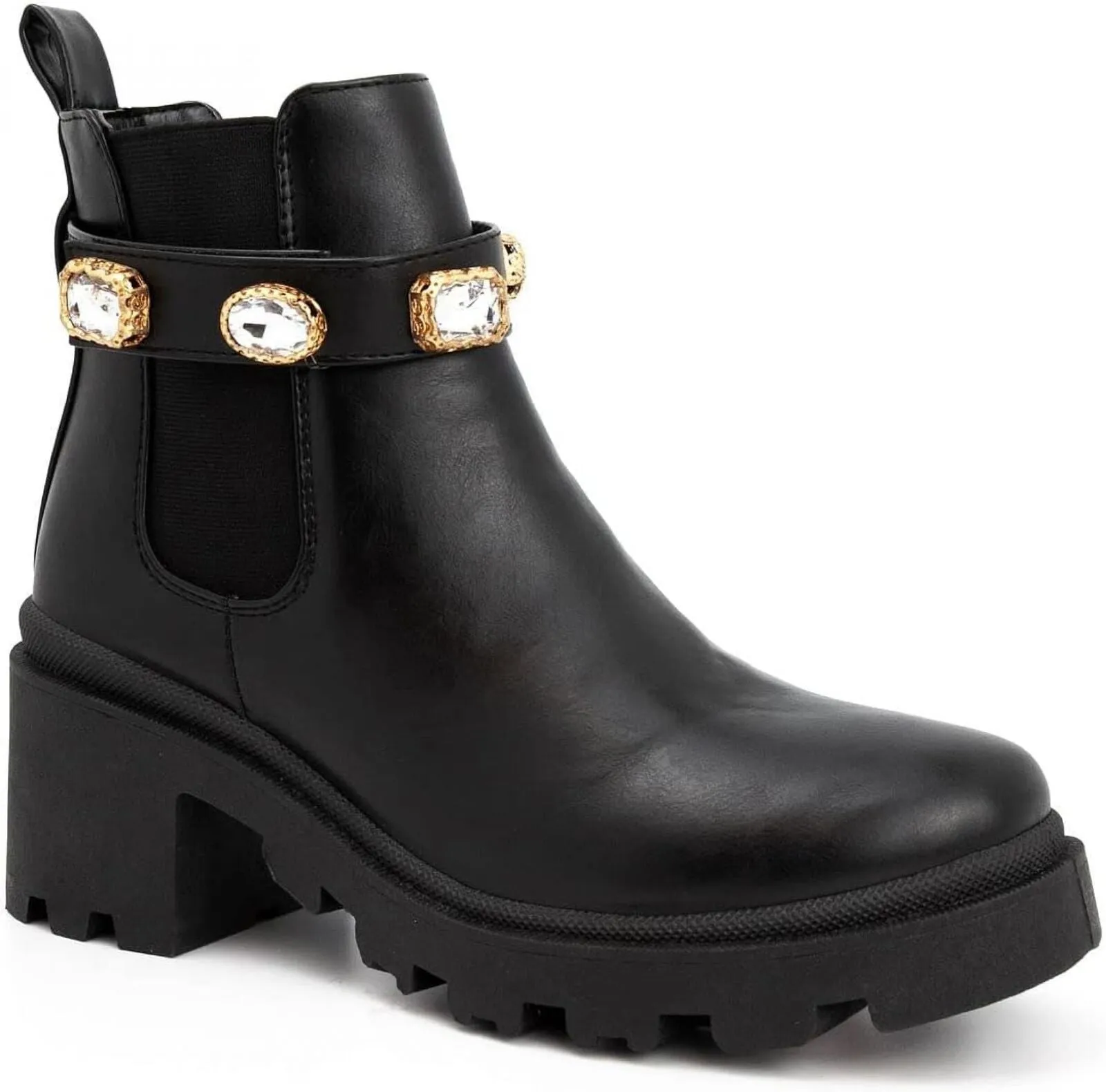 Sugar Favorite Mid Calf Chunky Heel Lace Up Fashion Boots Favorite Black 9M