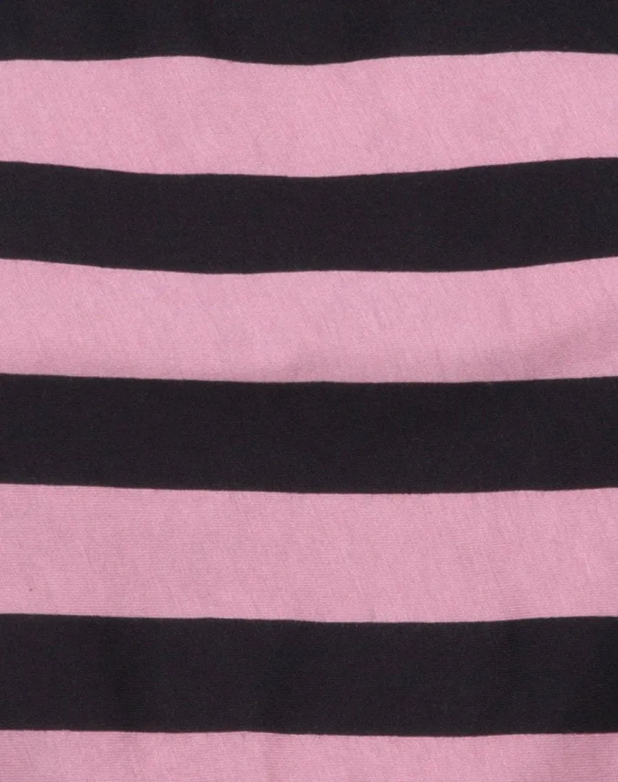 Super Cropped Tee in Campbell Stripe