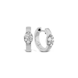Tessa 18K White Gold Navette Multi Diamond Huggies Earrings
