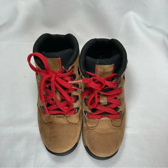 Timberland Scramble Hiking Boots 2573R High Top Lace Up Wheat Black Youth 13